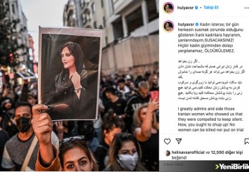Hülya Avşar'dan İranlı kadınlara 3 dilde destek
