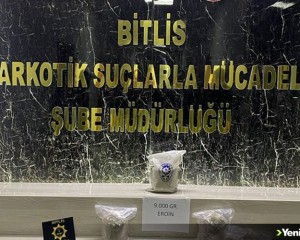 Bitlis'te 9 kilogram eroin yakalandı