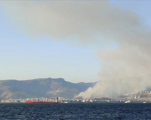 İzmir'in Karşıyaka ilçesinde orman yangını çıktı