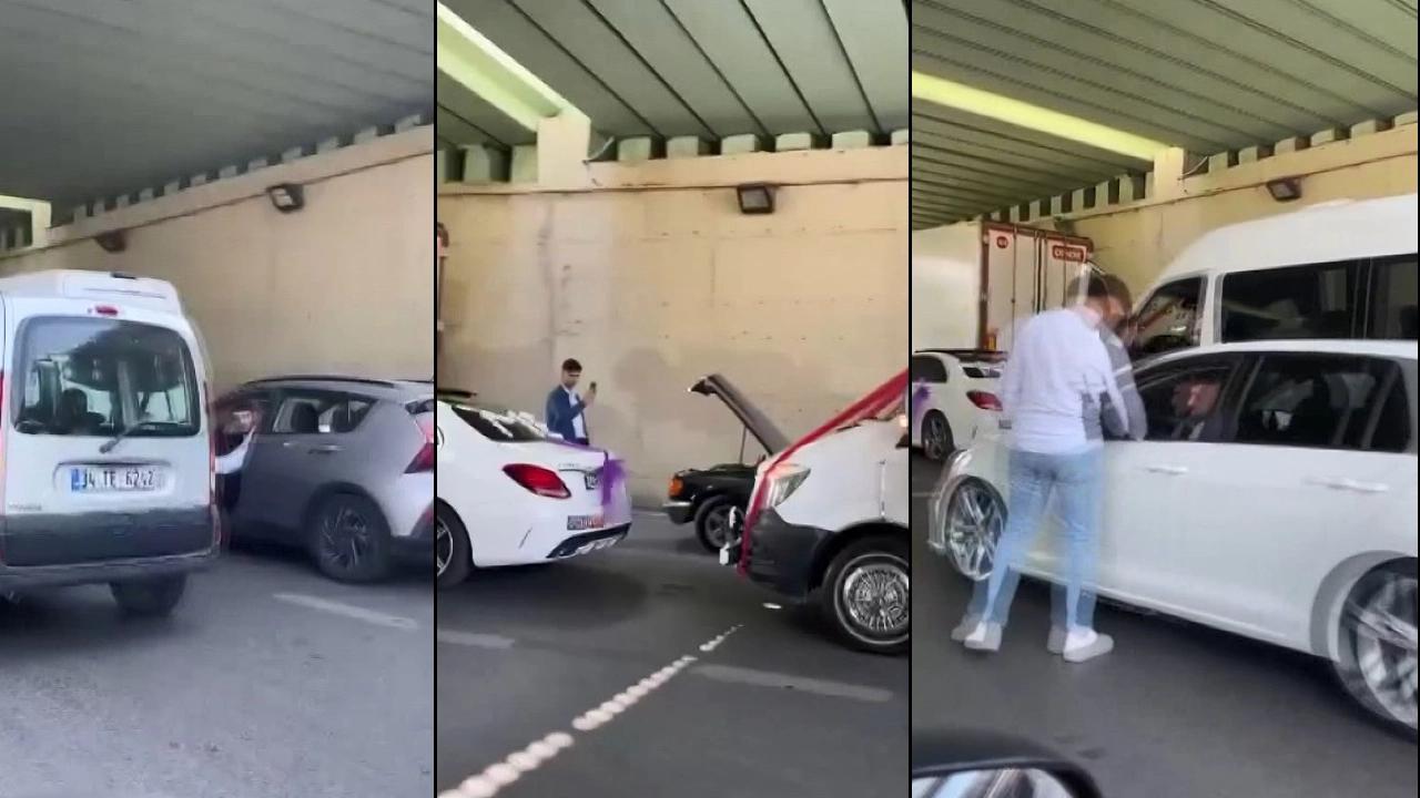 Magandalar yine sahnede: Yolu trafiğe kapatarak konvoy yaptılar