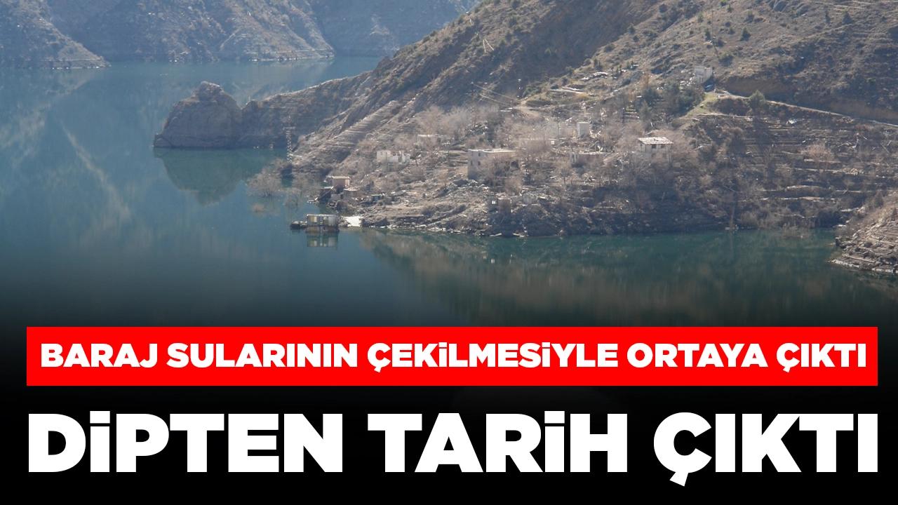 Baraj sularının çekilmesiyle ortaya çıktı: Dipten tarih çıktı