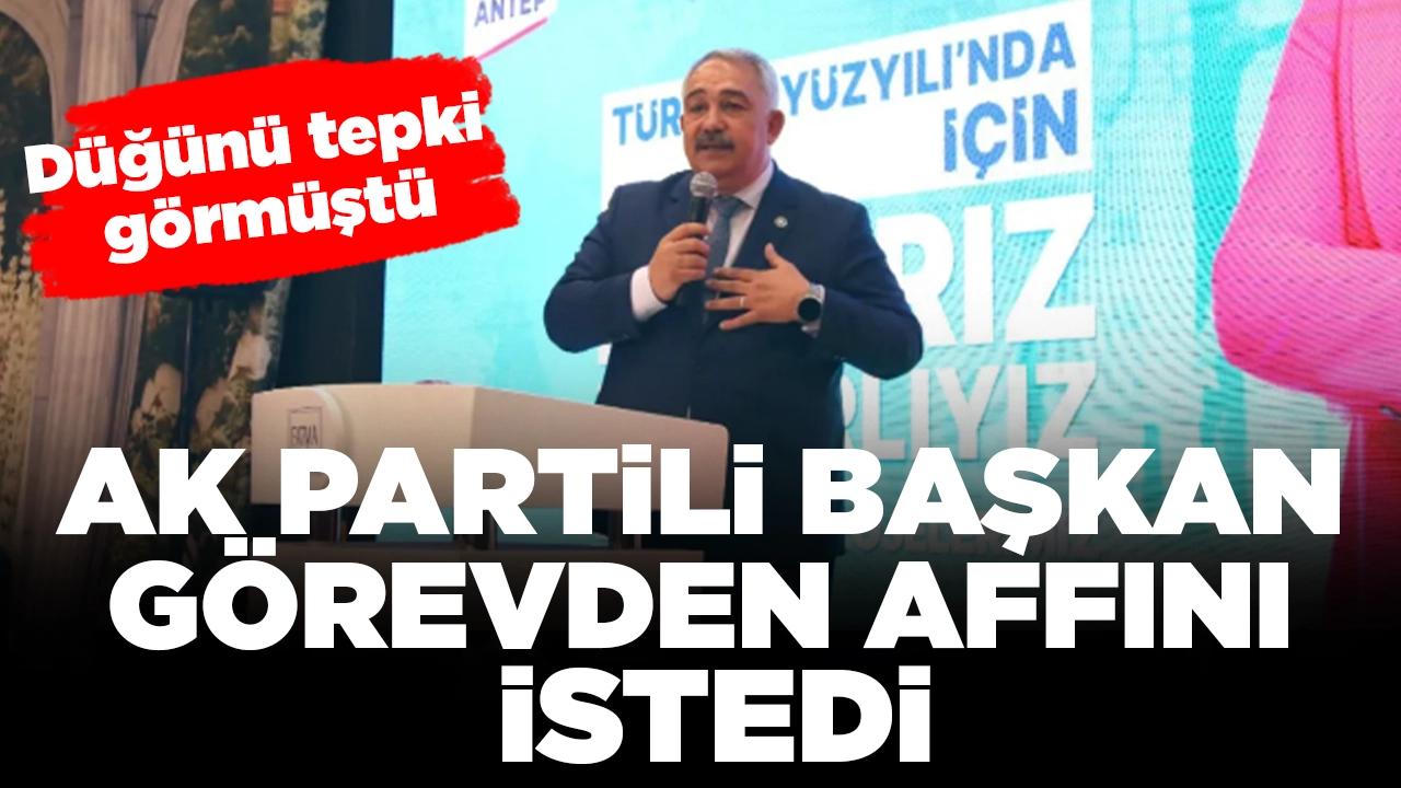 Düğünü tepki gören AK Partili başkan görevden affını istedi: 'Çirkin kampanya yürütüldü'