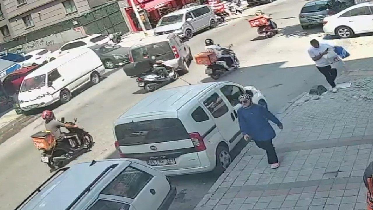 İstanubul'da kaza: Motosiklet hafif ticari araca arkadan çarptı