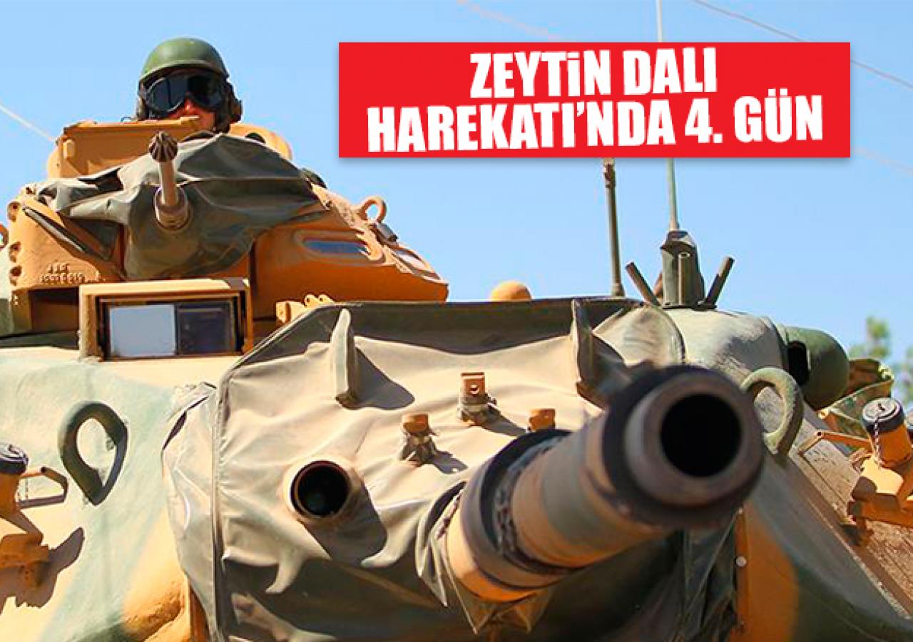 Zeytin Dalı Harekatı'nın 4. gününde mevzilere top atışı