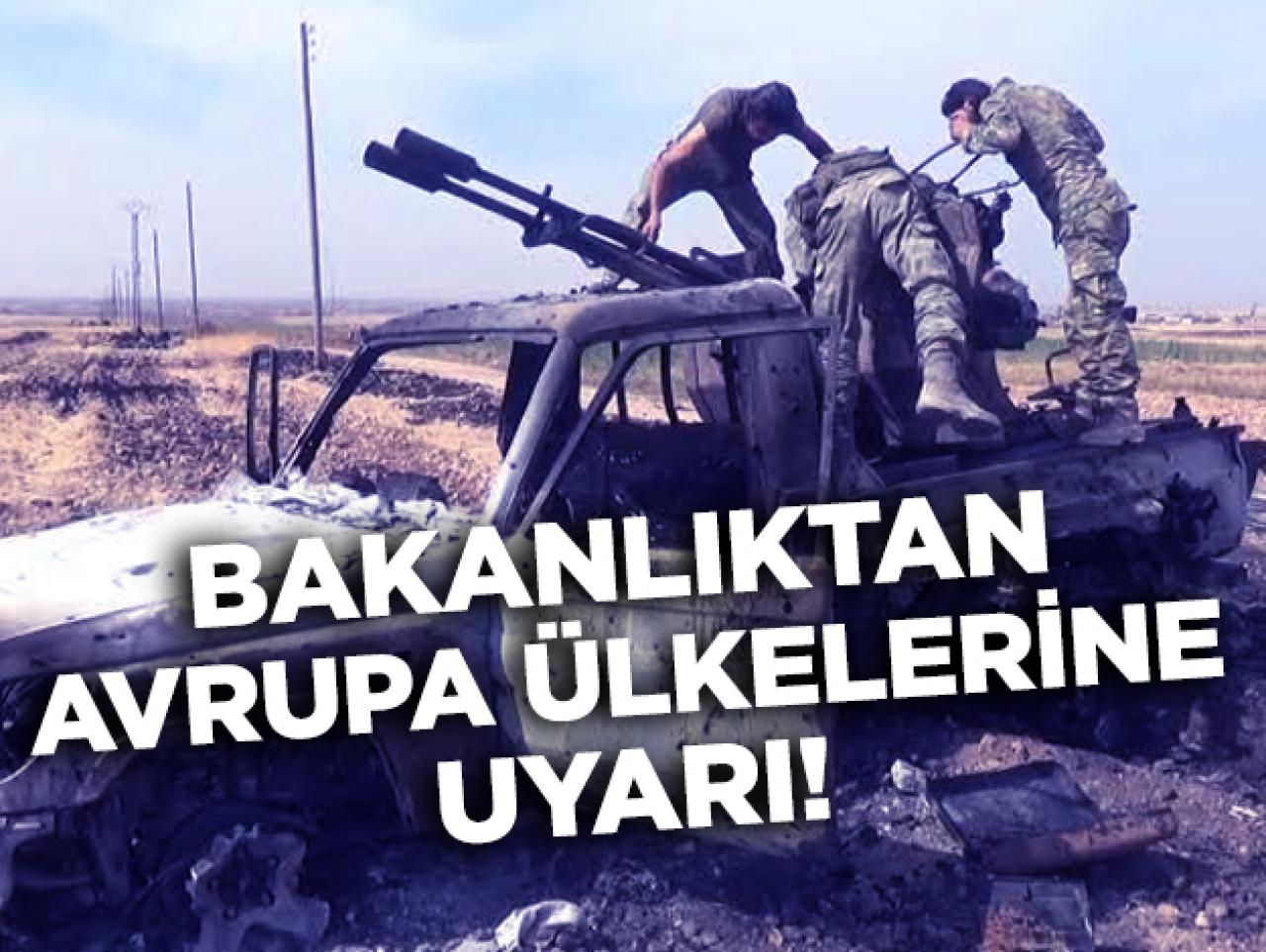 Dışişleri Bakanlığı Avrupa'yı terör konusunda uyardı