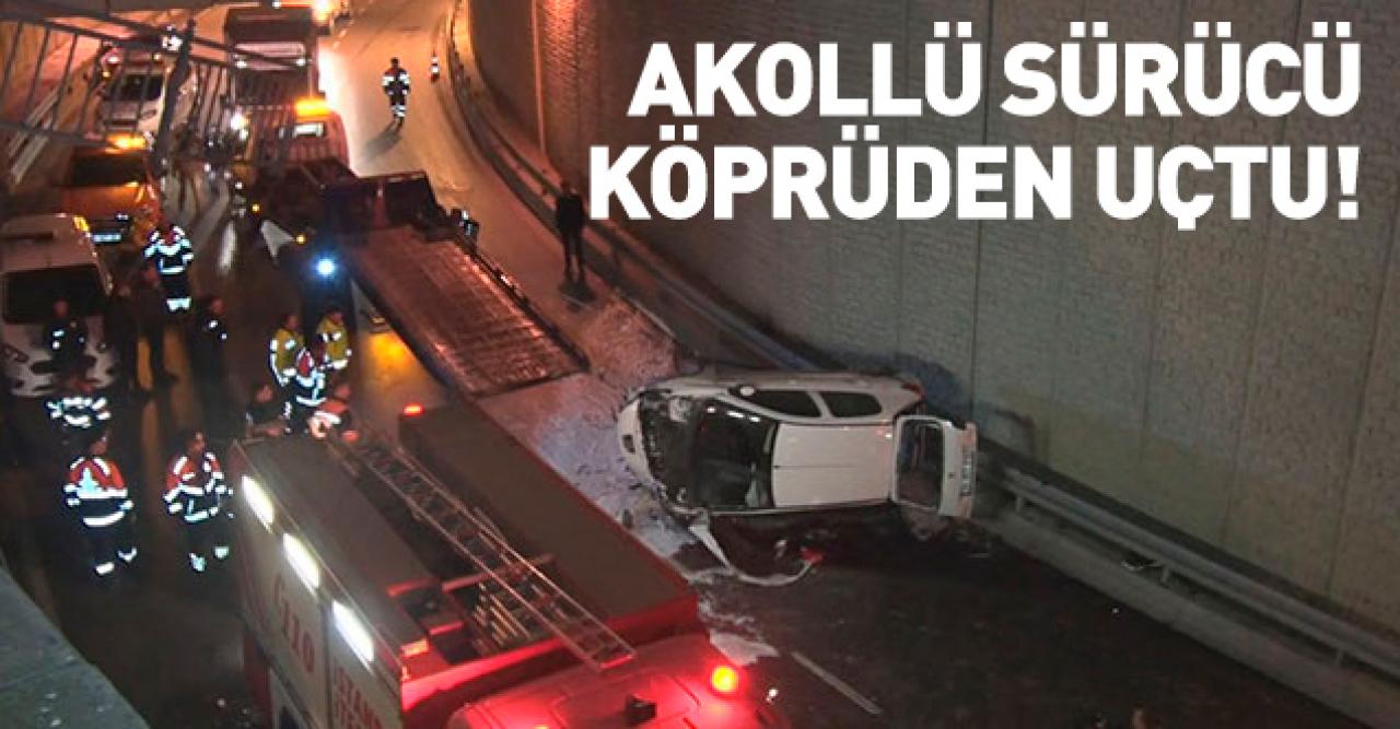 Alkolü aldı köprüden uçtu