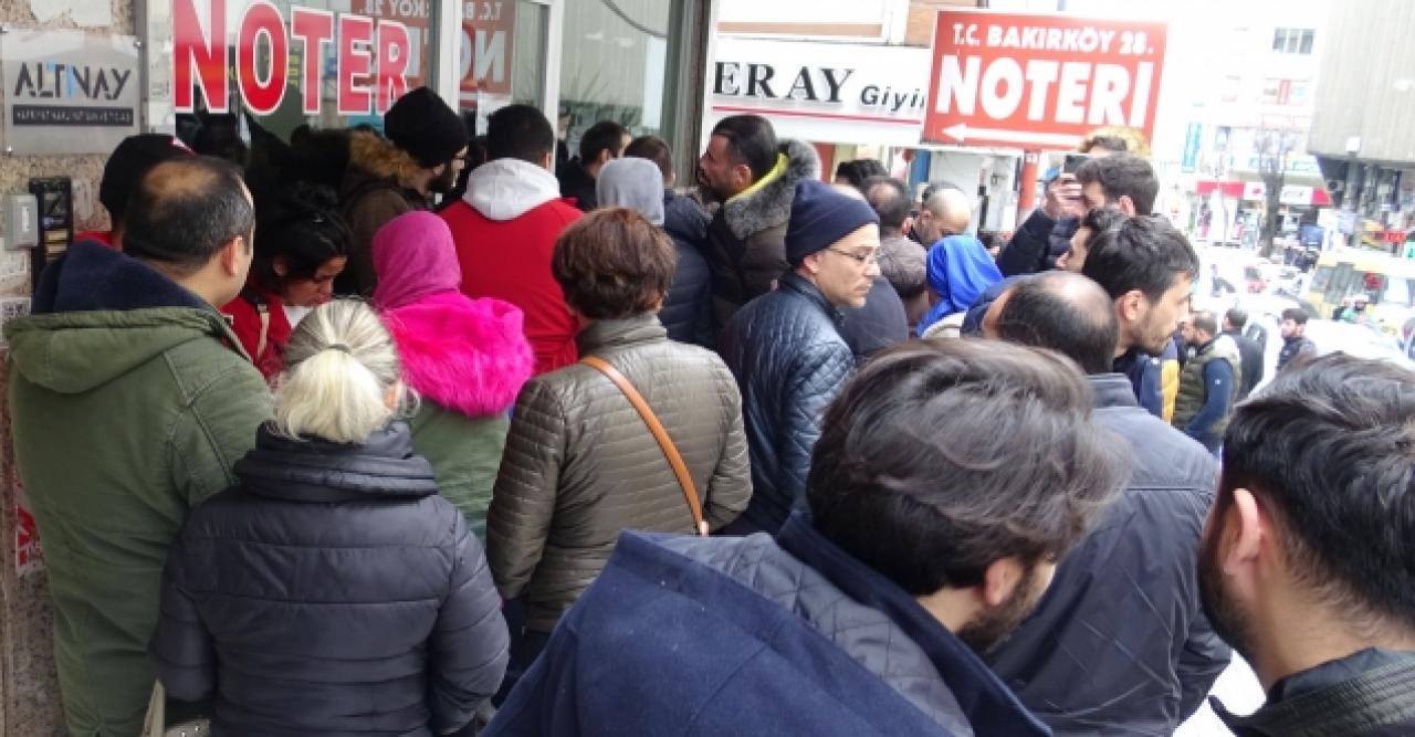 VATANDAŞ NOTER KUYRUĞUNDA YAŞLANDI