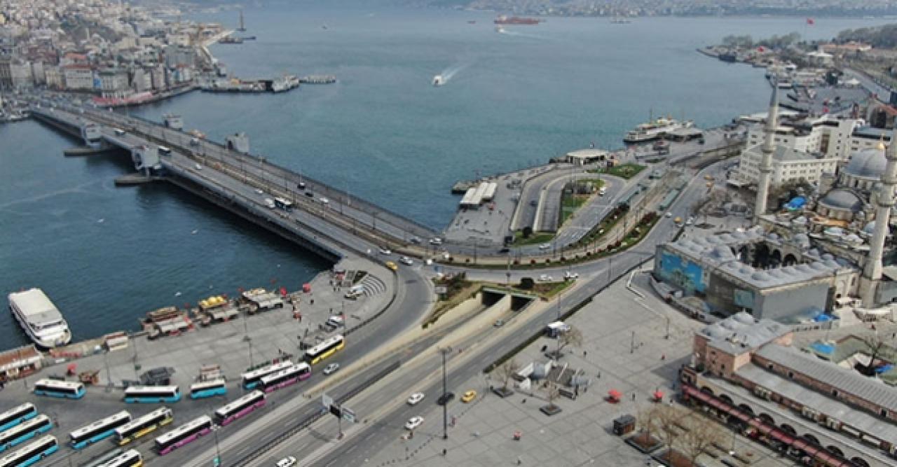 Eminönü ve Karaköy'ün son hali havadan görüntülendi
