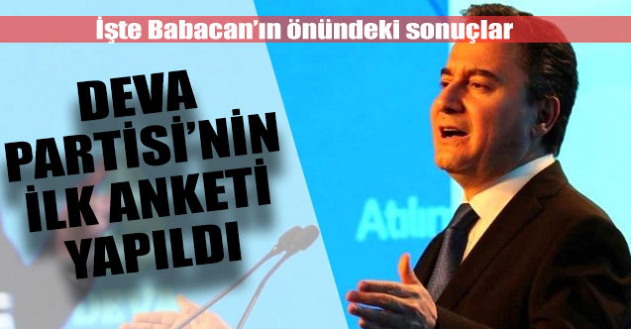 DEVA Partisi ilk anketini yaptırdı! İşte sonuçlar