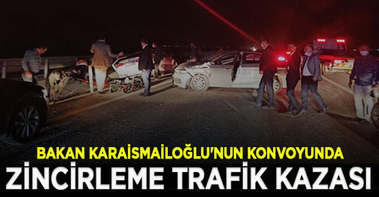 Ulaştırma Bakanı Karaismailoğlu'nun konvoyunda zincirleme kaza: 4 yaralı