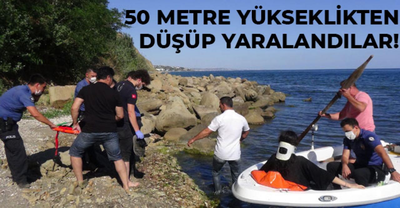 Silivri'de iki genç kız 50 metre yükseklikten düşüp yaralandı