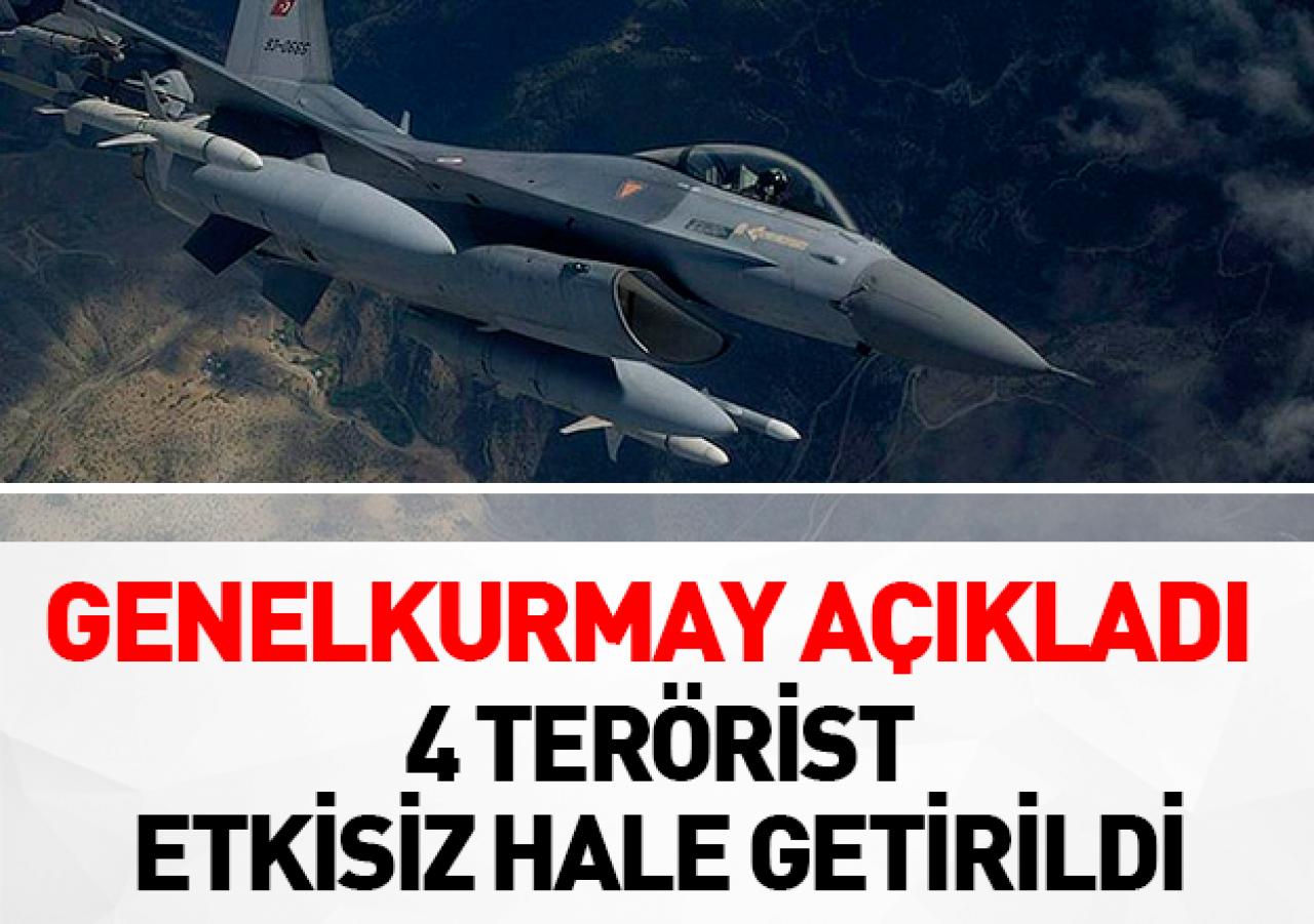 Irak'ın kuzeyinde 4 terörist etkisiz hale getirildi