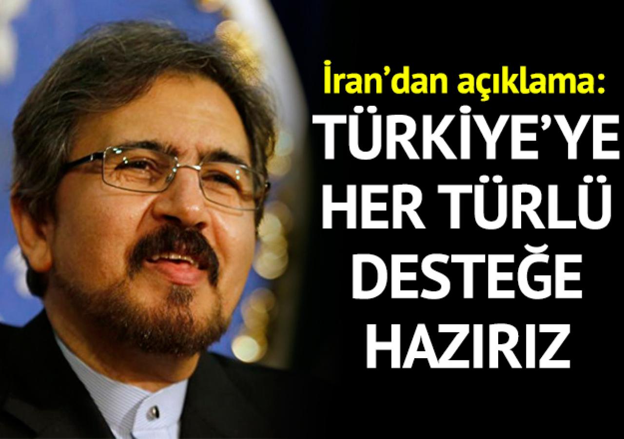 İran: Türkiye'ye desteğe hazırız