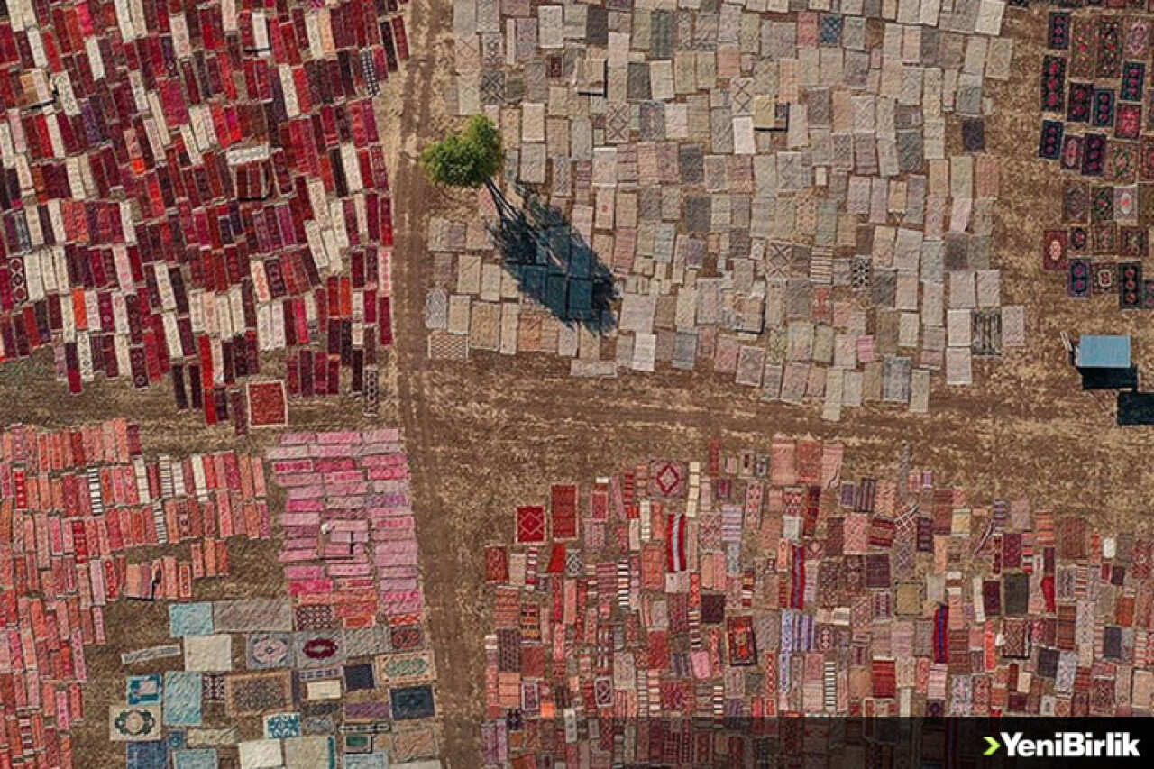 Güneşe serilerek renkleri pastelleştirilen halı ve kilimler yurt dışından alıcı buluyor