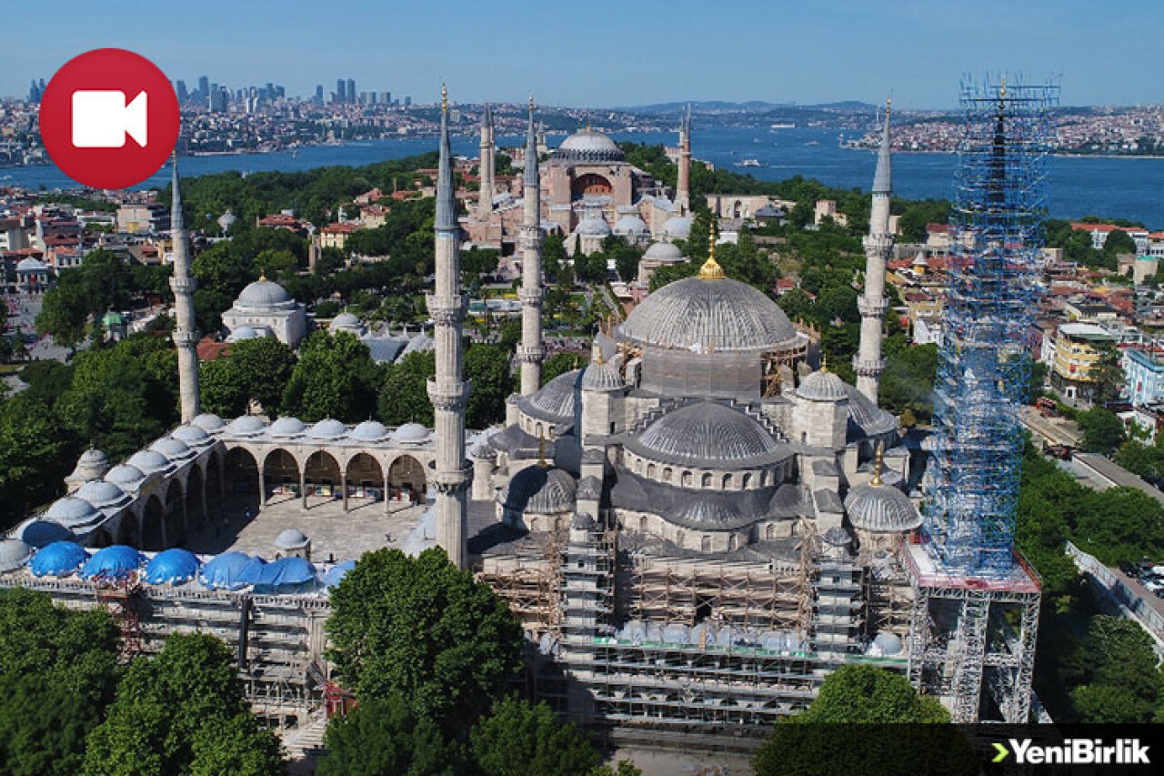 Sultanahmet Cami'ndeki Restorasyon Çalışmaları Görüntülendi