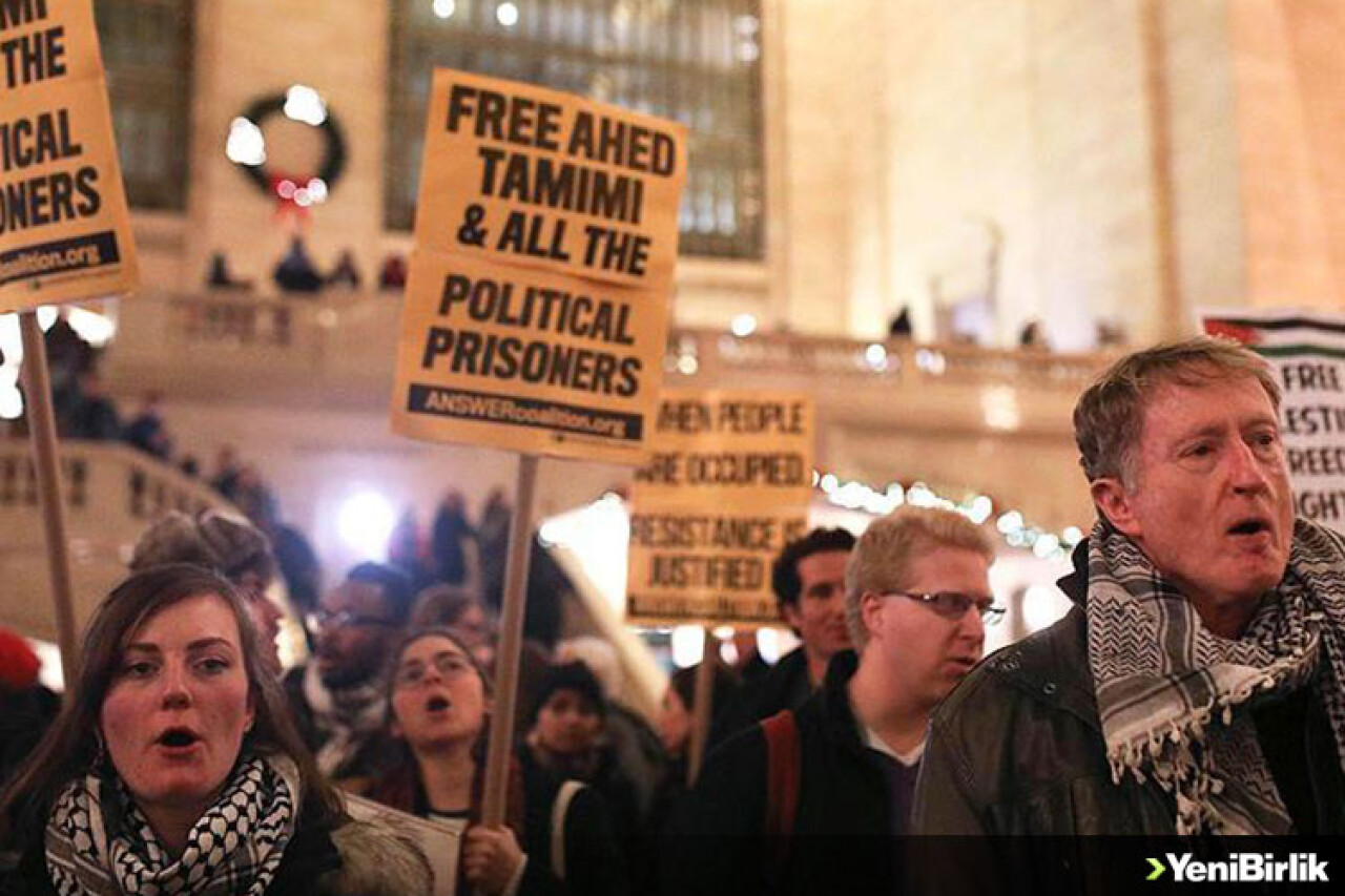 New York'ta 'Filistinli cesur kız' Temimi'ye destek gösterisi