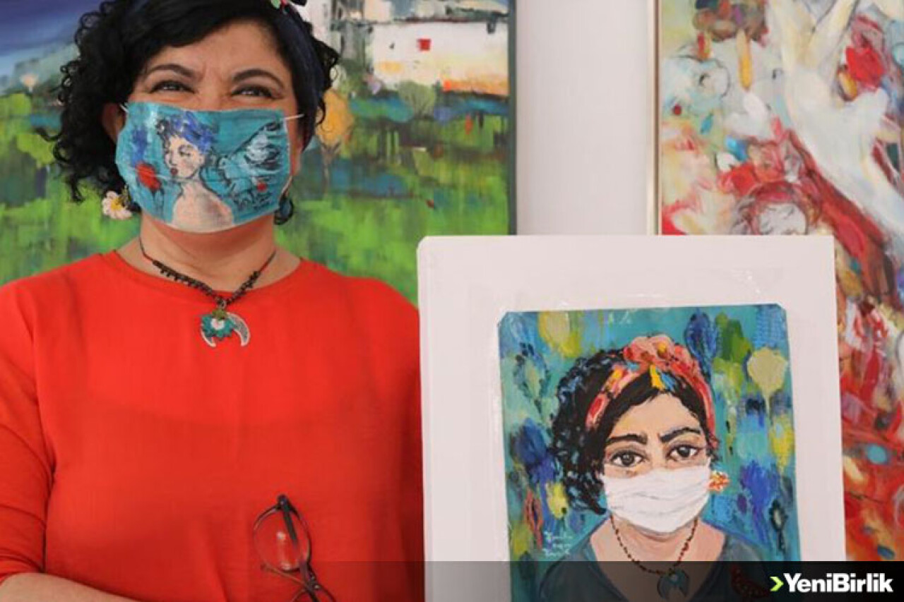 Cerrahi maske tuval oldu