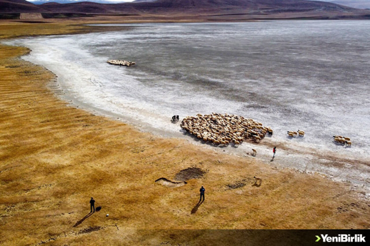 Van'daki Tuz Gölü kuraklık ve aşırı buharlaşma nedeniyle yeniden kurudu