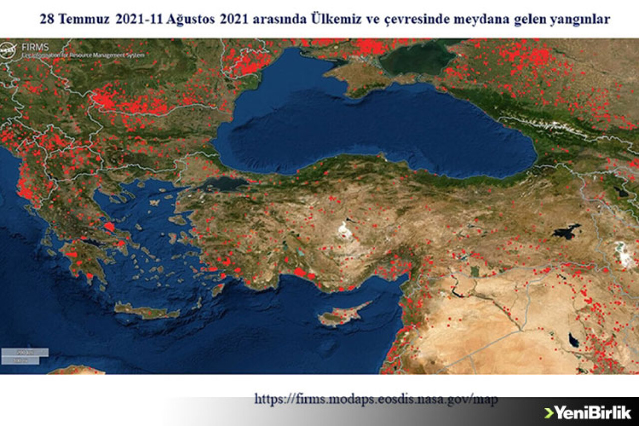 Yanan 85 bin futbol sahası büyüklüğündeki alan uzaydan görüntülendi