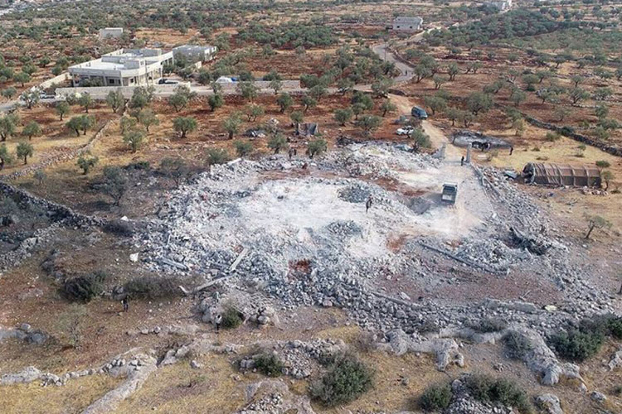 Bağdadi'nin etkisiz hale getirildiği yer havadan görüntülendi