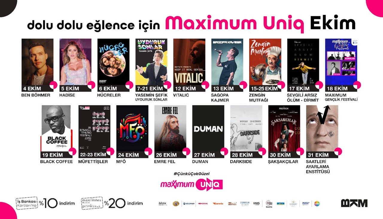 Maximum Uniq'de eğlence Ekim ayında tüm hızıyla devam edecek