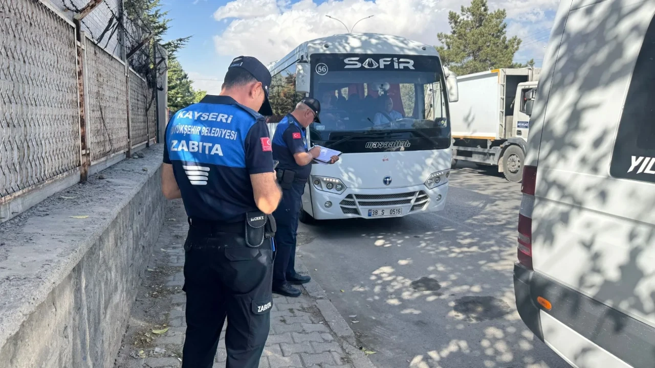 Kayseri Büyükşehir Zabıta’dan işçi servislerine sıkı denetim