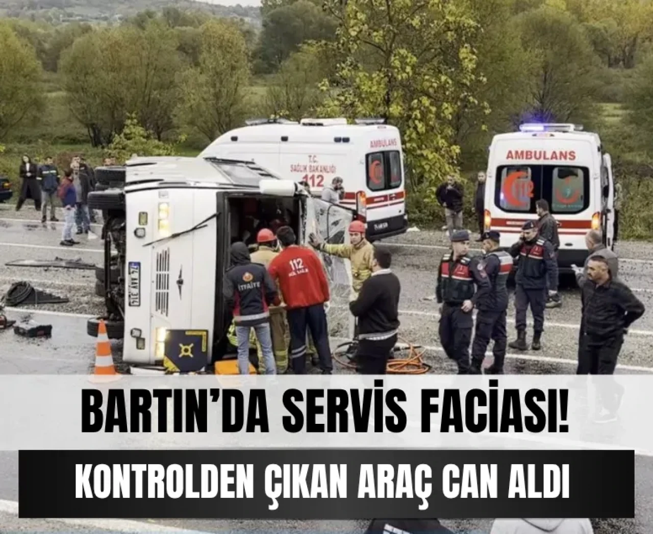 Karabük'te facia! Direksiyon hakimiyeti kayboldu, servis kazası kanlı bitti