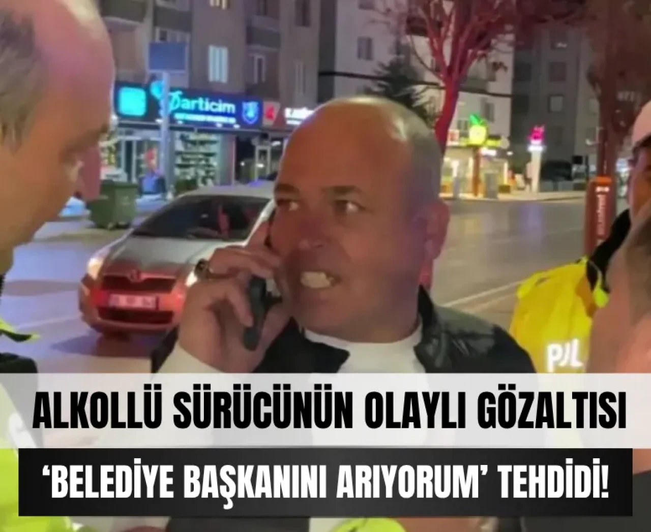Aksaray’da alkollü sürücünün olaylı gözaltısı kameralara yansıdı