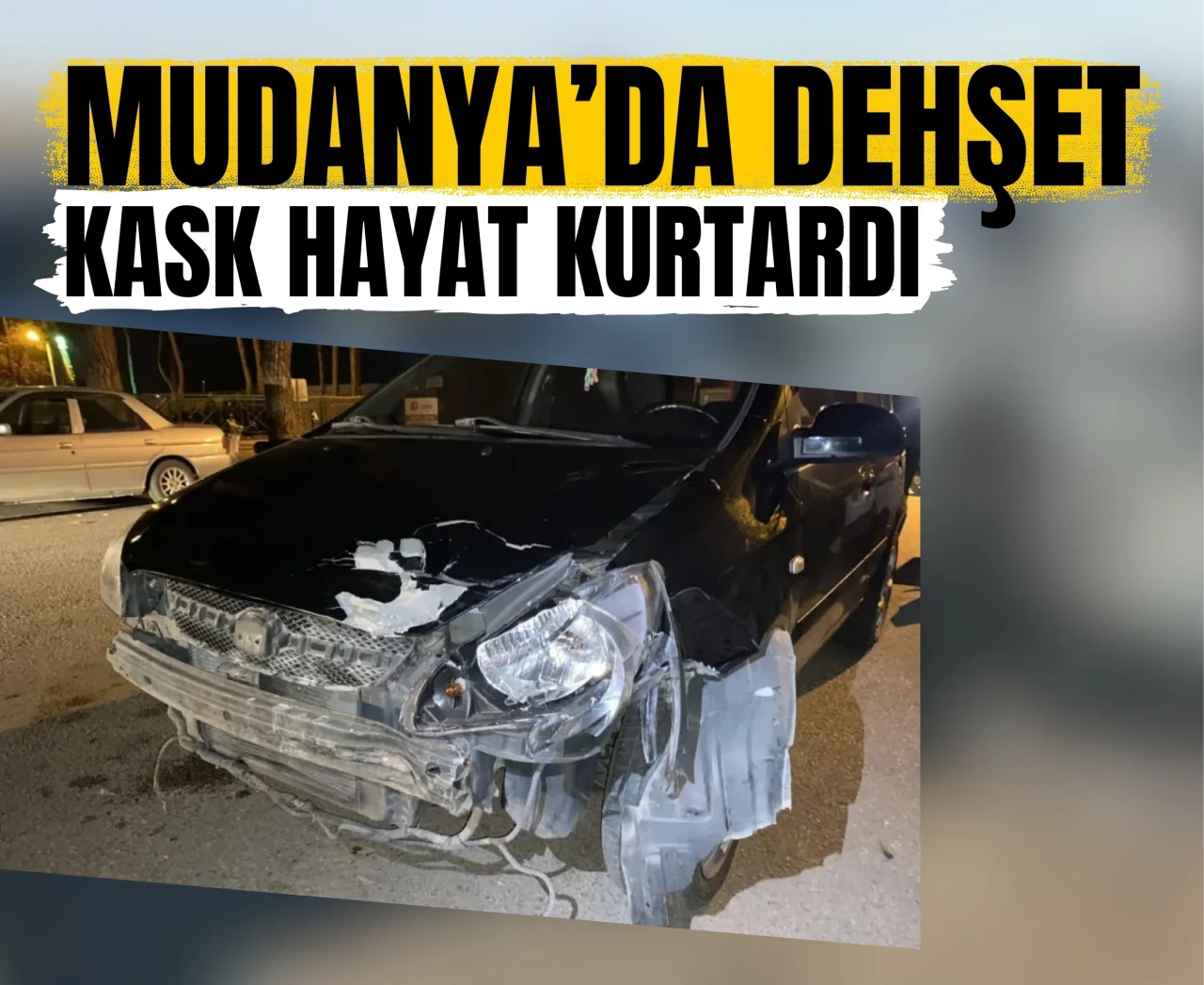 Mudanya’da dehşet anları! Kask hayat kurtardı