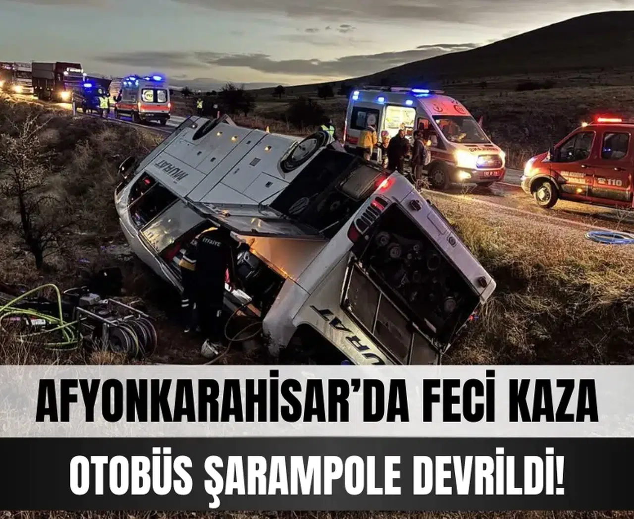 Kontrolden çıkan otobüs şarampole yuvarlandı...Can kaybı ve yaralılar var!