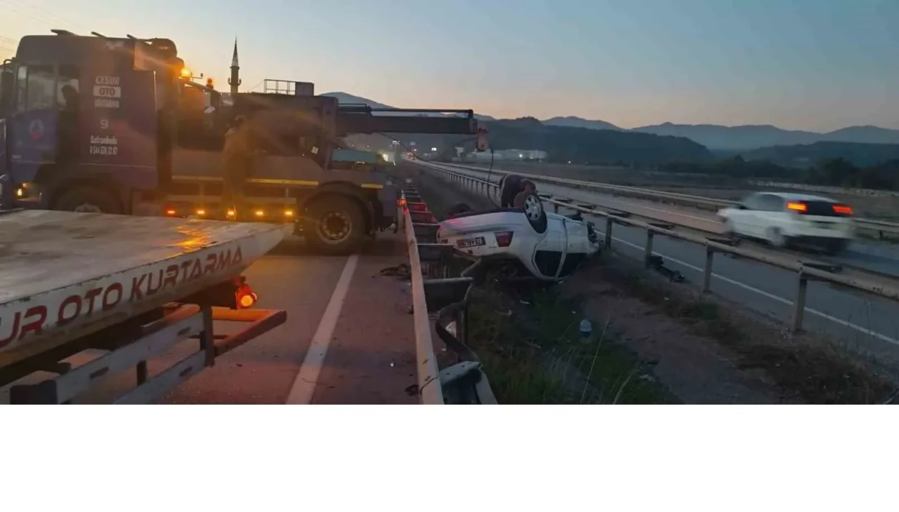 Karabük’te kontrolden çıkan otomobil takla attı: 2 kişi yaralı kurtarıldı