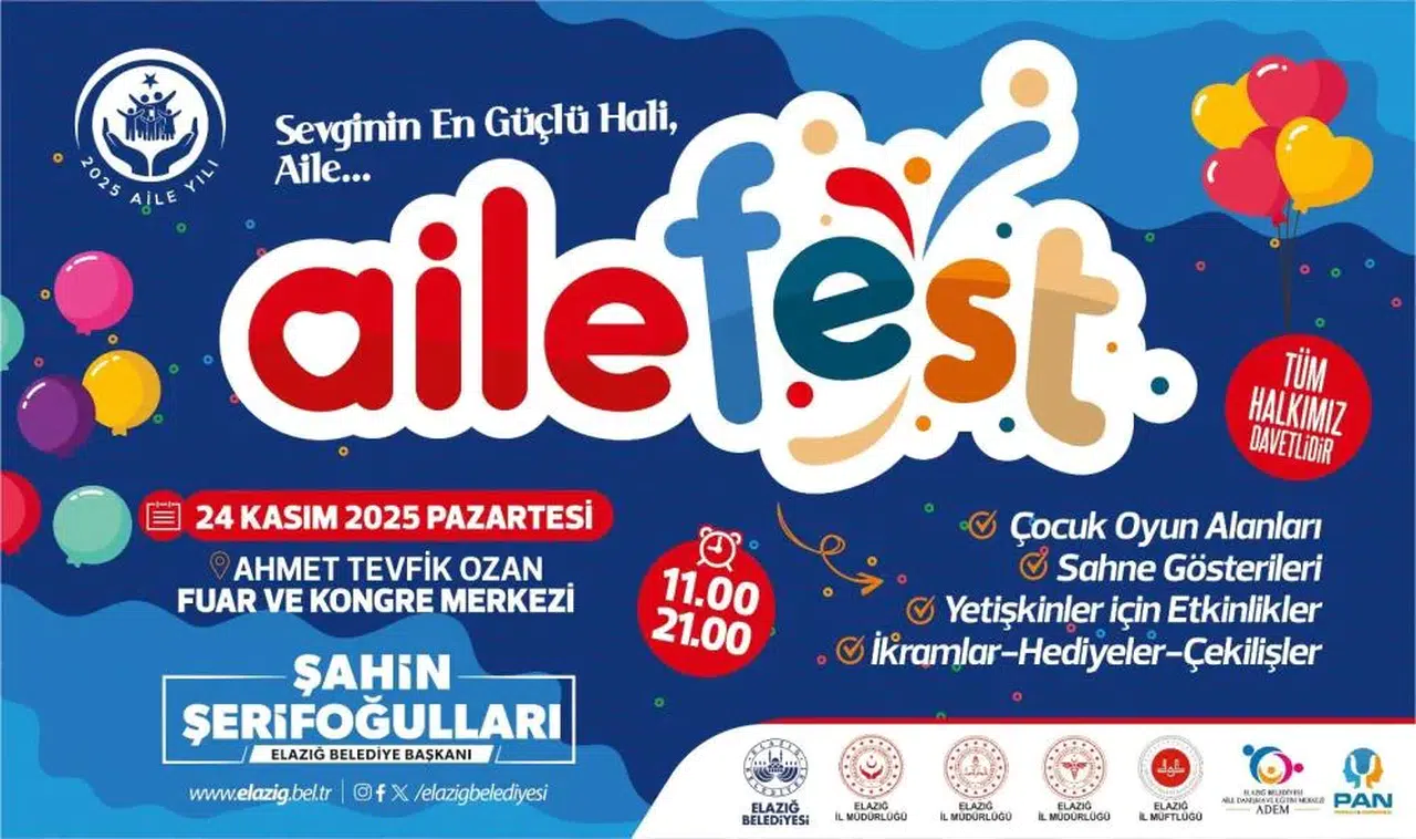 Elazığ’da dev aile şöleni... AileFest 24 Kasım’da kapılarını açıyor!