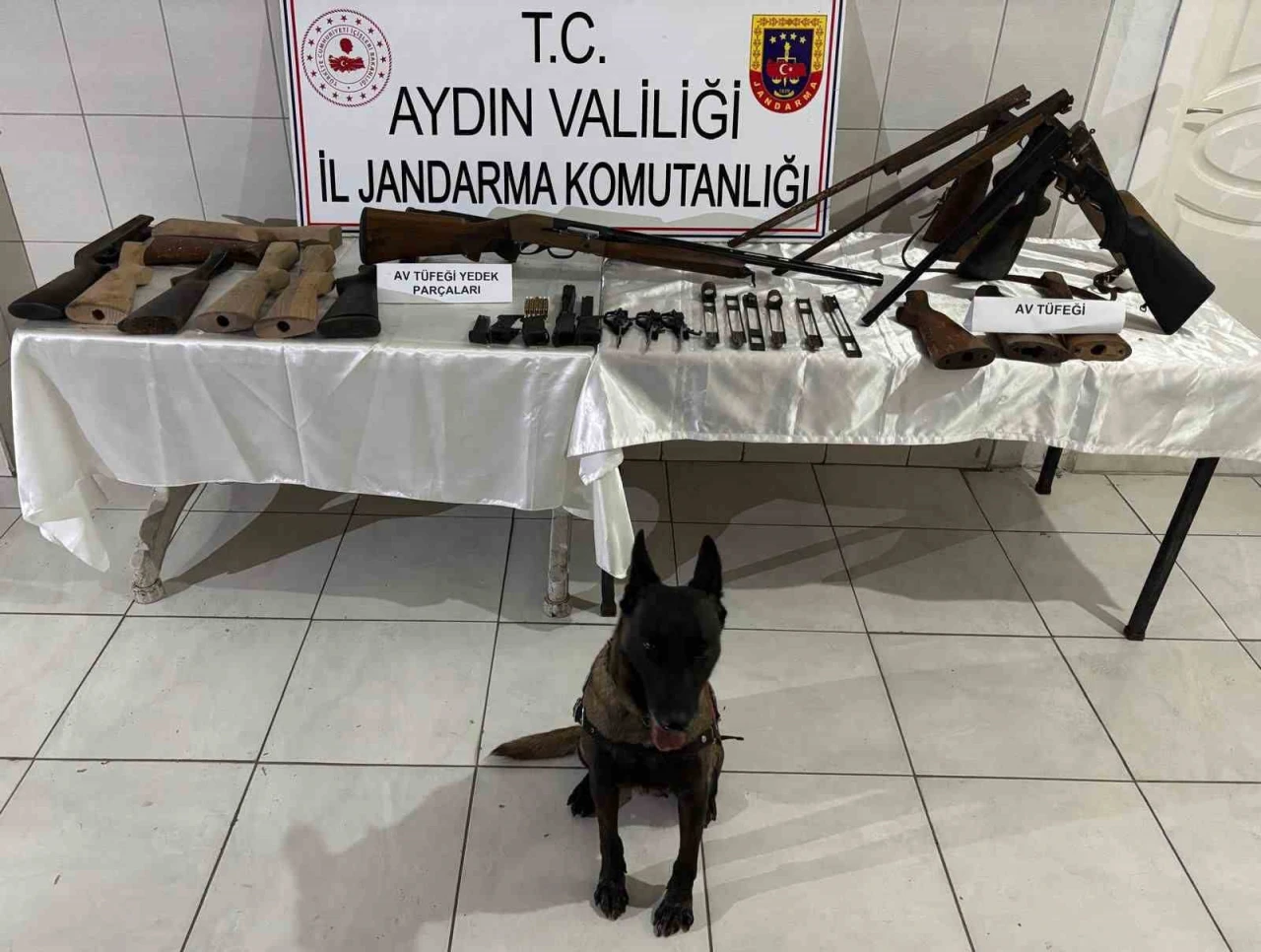 Bomba köpekleriyle arama! Şok eden silah koleksiyonu