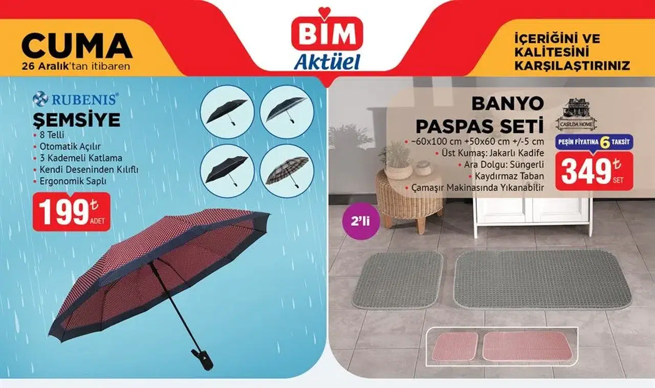 Bugün BİM 26 aralık kataloğunda teknoloji ve ev ürünlerinde geniş indirim listesi