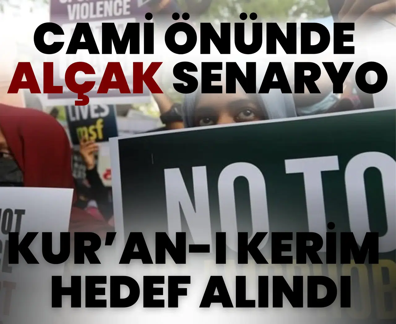 Cami önünde alçak senaryo: Kur’an-ı Kerim domuz kafasıyla hedef alındı!