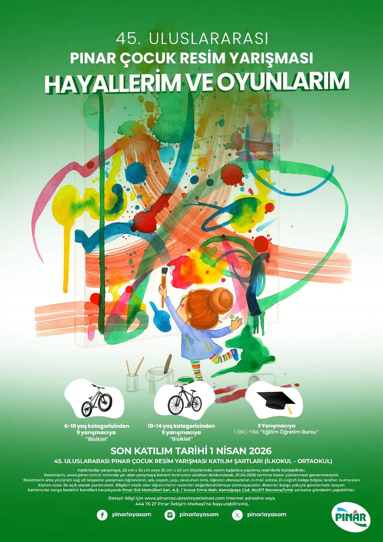 Minik ressamlar hayallerini kağıda taşıyor: Pınar Çocuk Resim Yarışması 45. kez başladı