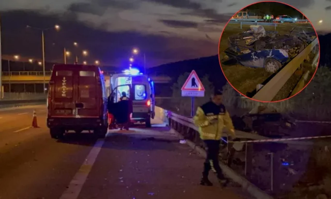 Tatil Yolunda Can Pazarı! TEM Otoyolu’nda Bariyerlere Çarpan Araç Parçalandı