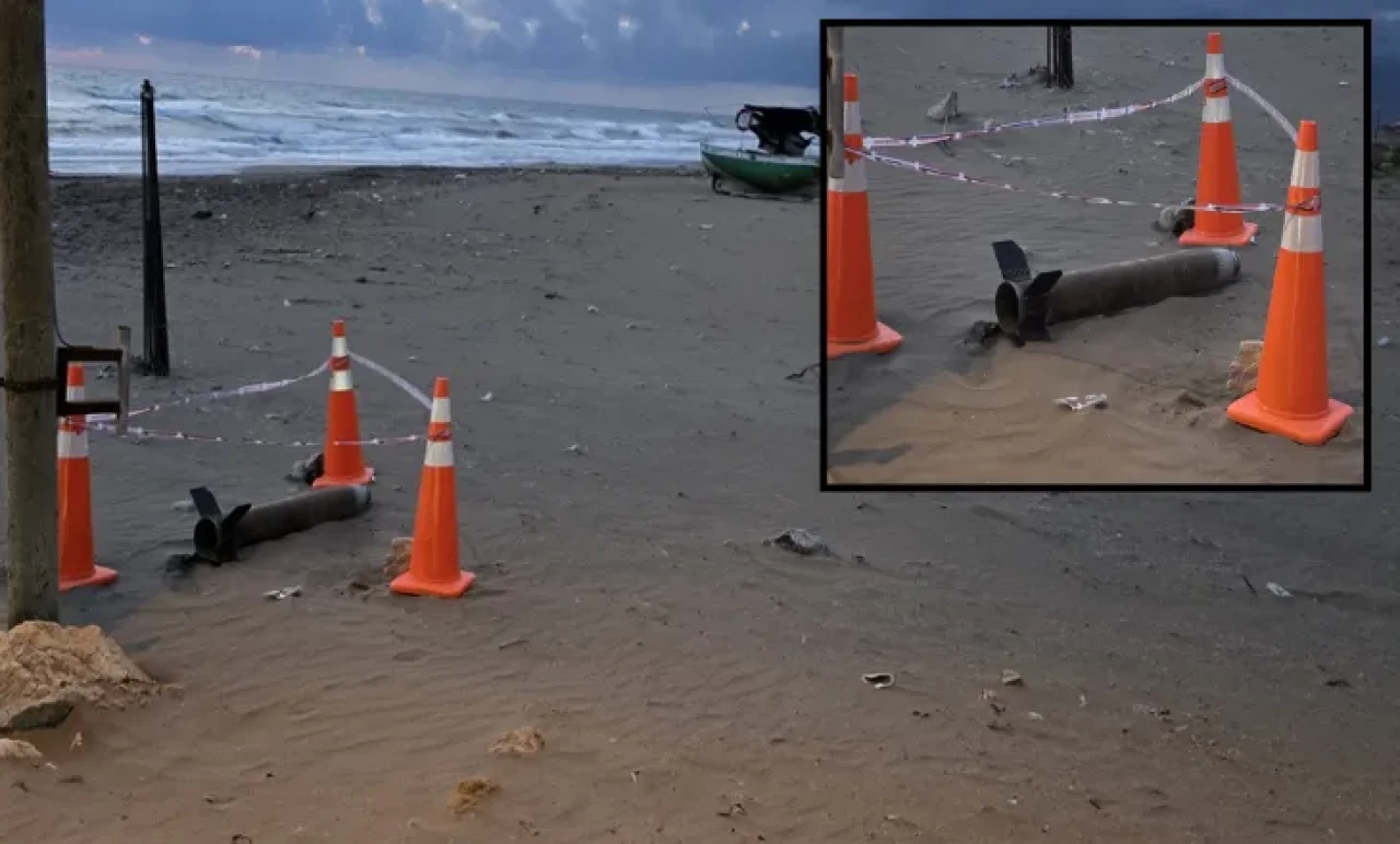 Hatay Sahilinde Şok! Fırtına Sonrası Karaya Vuran Roket Korkuttu