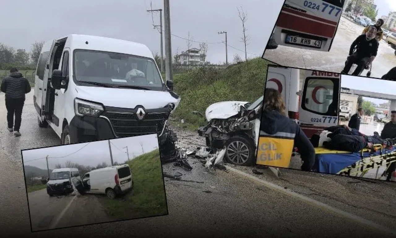 İnegöl'de Dehşet! İşçi Servisi ile Araç Kafa Kafaya Çarpıştı