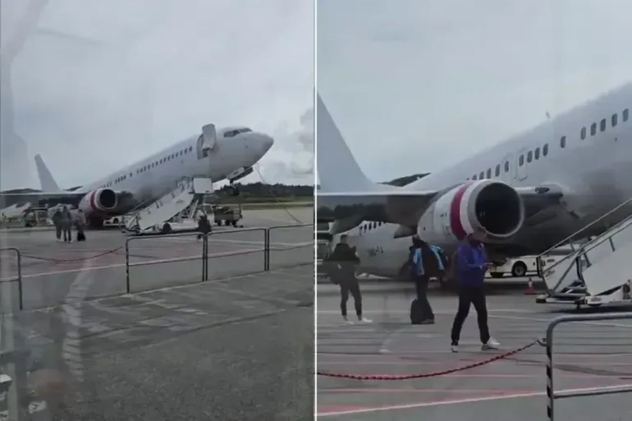 Haugesund Havalimanı’nda tehlikeli anlar: Uçak kuyruğu piste çarptı