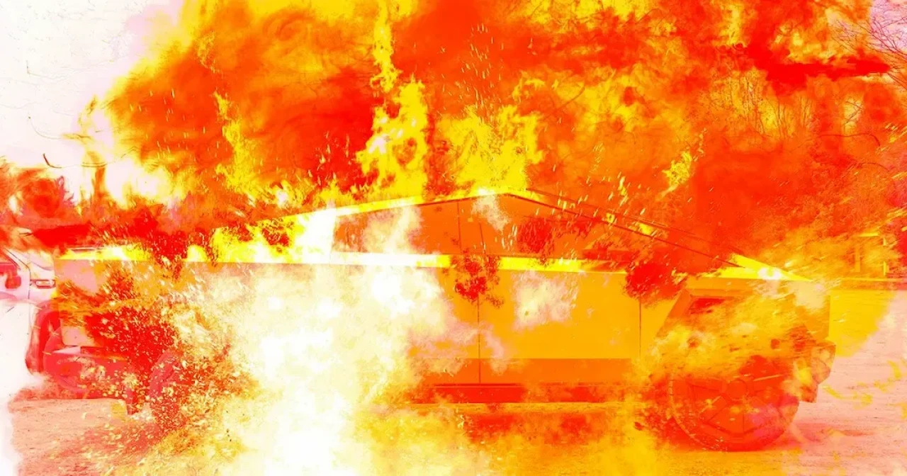 Cybertruck yangınında iskeleti bile yok oldu