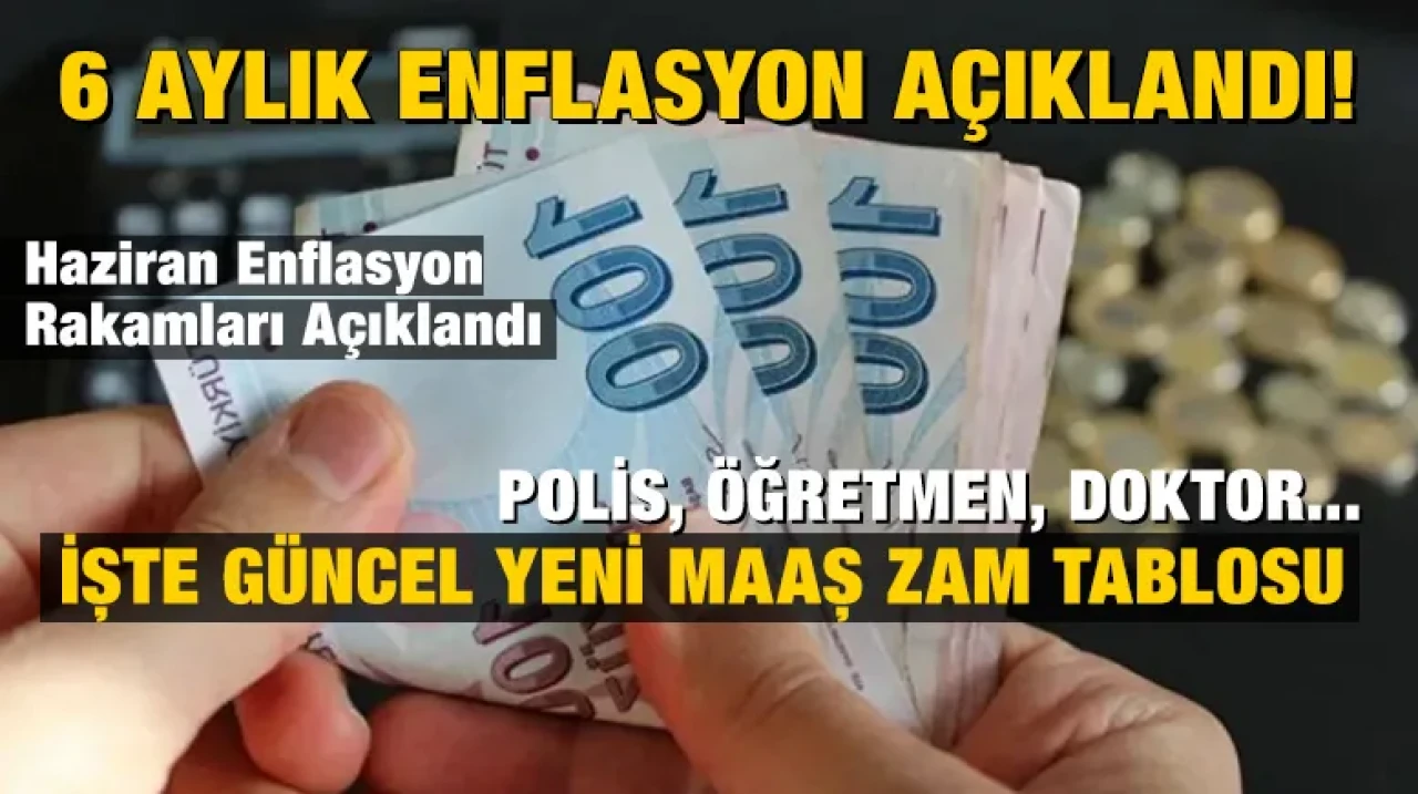 6 aylık enflasyon açıklandı! Polis, öğretmen, doktor... İşte güncel yeni maaş zam tablosu