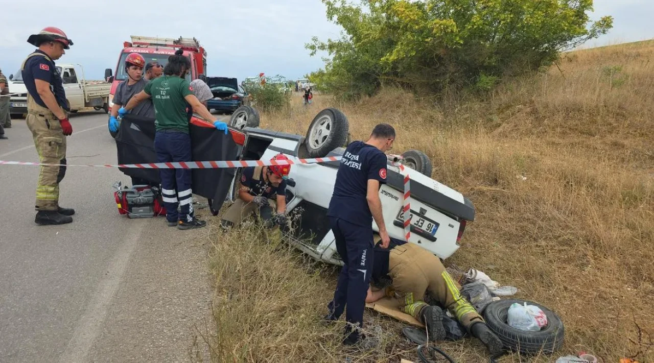 Bursa'da feci kaza: Otomobil şarampole devrildi sürücü hayatını kaybetti