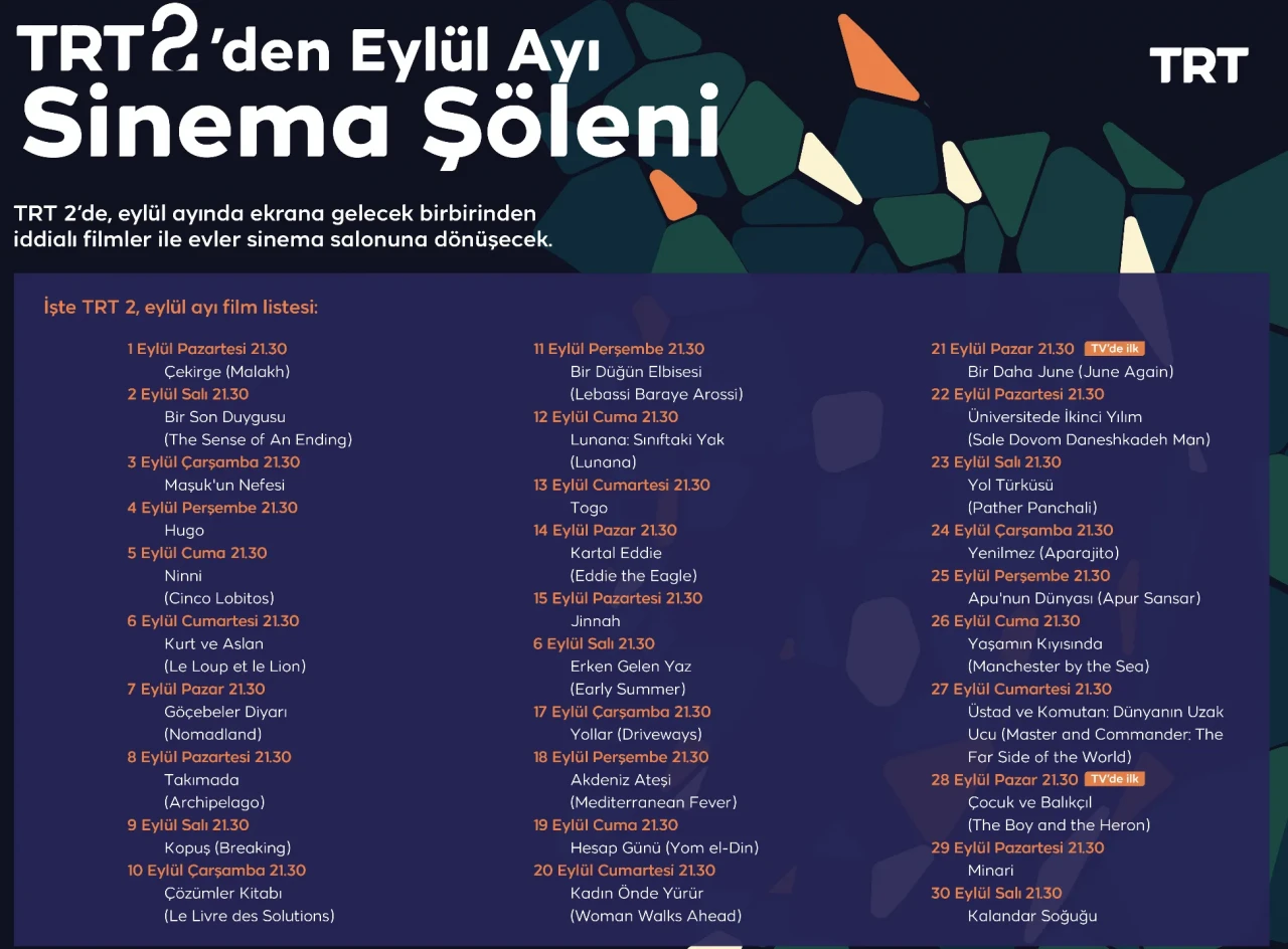 TRT 2’den sinema şöleni: Eylül ayında her akşam başka bir başyapıt