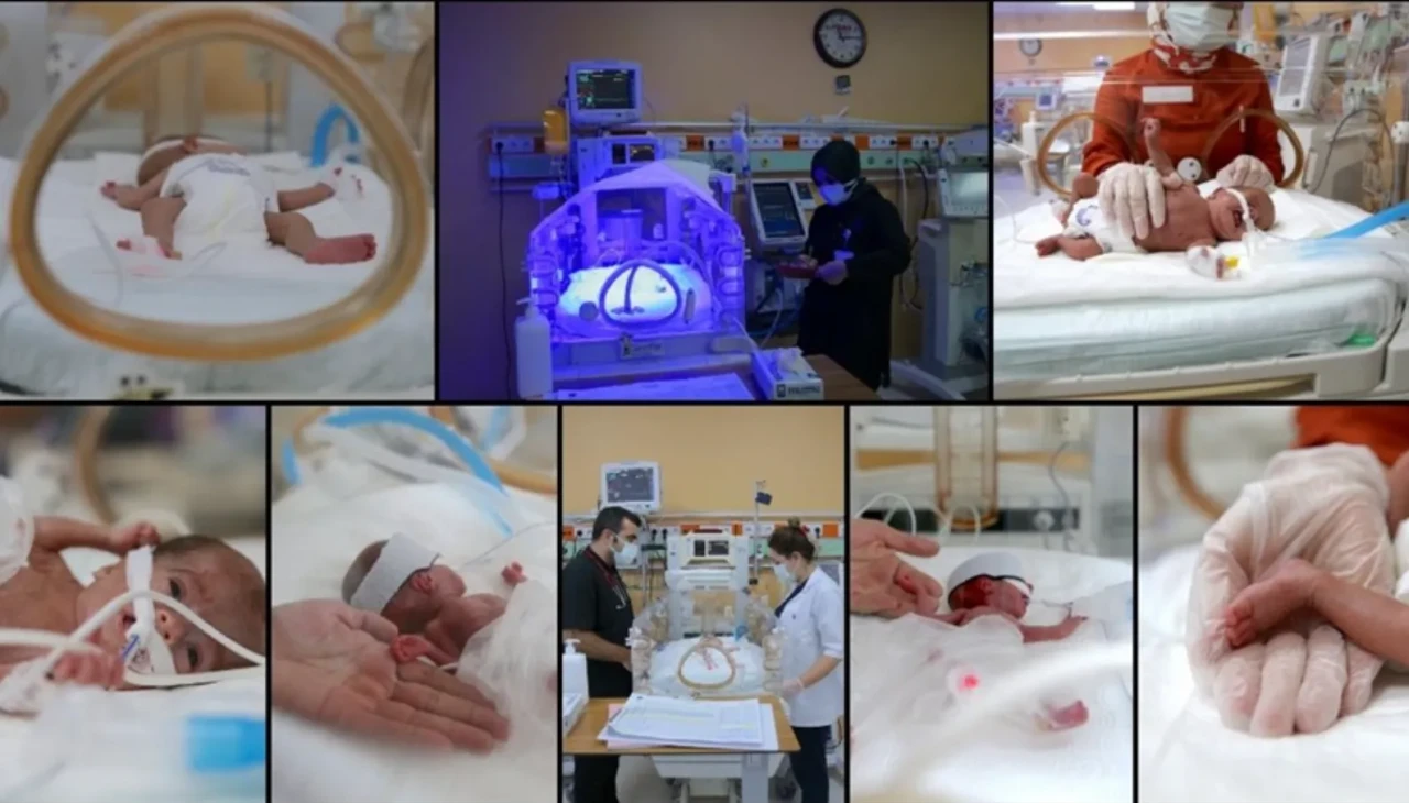 Prematüre bebekler kuvözde hayata tutunuyor