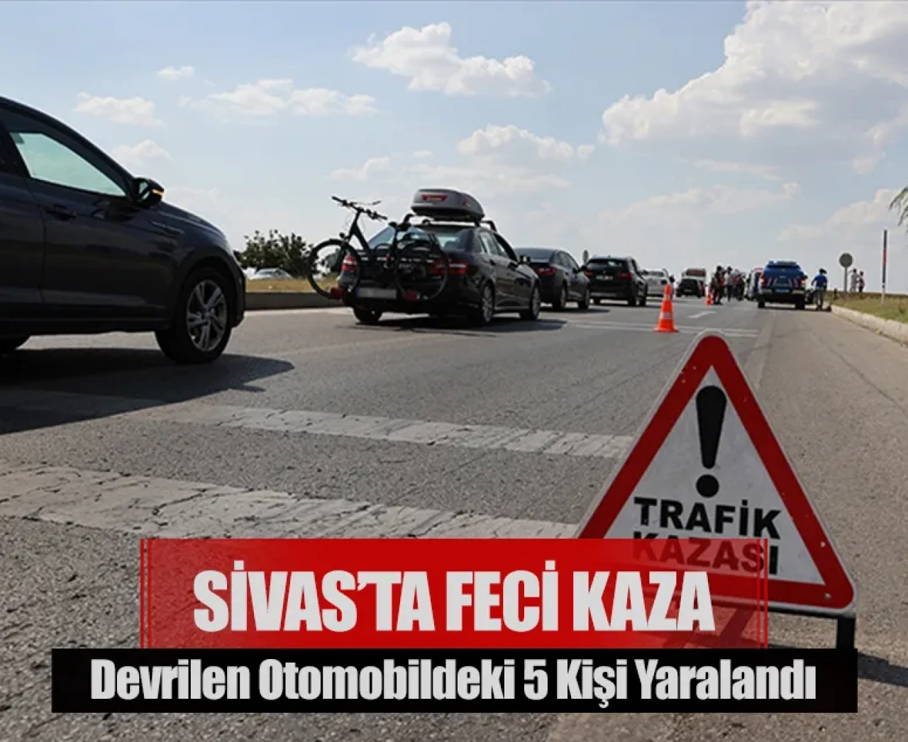 Sivas’ta feci kaza: Devrilen otomobildeki 5 kişi yaralandı