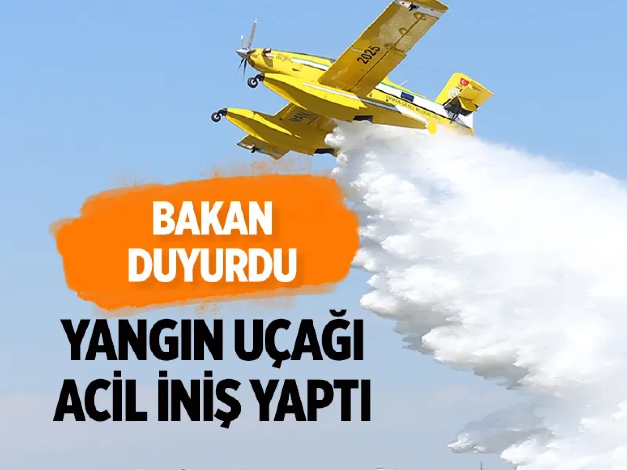 Bakan Yumaklı yangın söndürme uçağının acil iniş yaptığını duyurdu