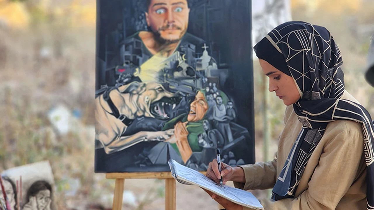 Akçaabat’ta sanatın evrensel dili: 6 ülkeden ressamlar Gazze’nin hikâyesini anlattı