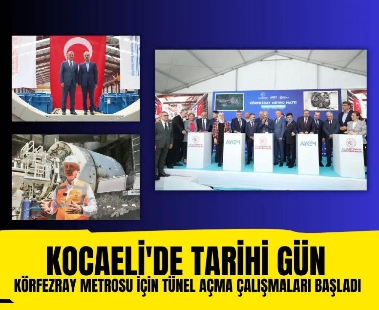 Kocaeli'de tarihi gün: Körfezray Metrosu için tünel açma çalışmaları başladı