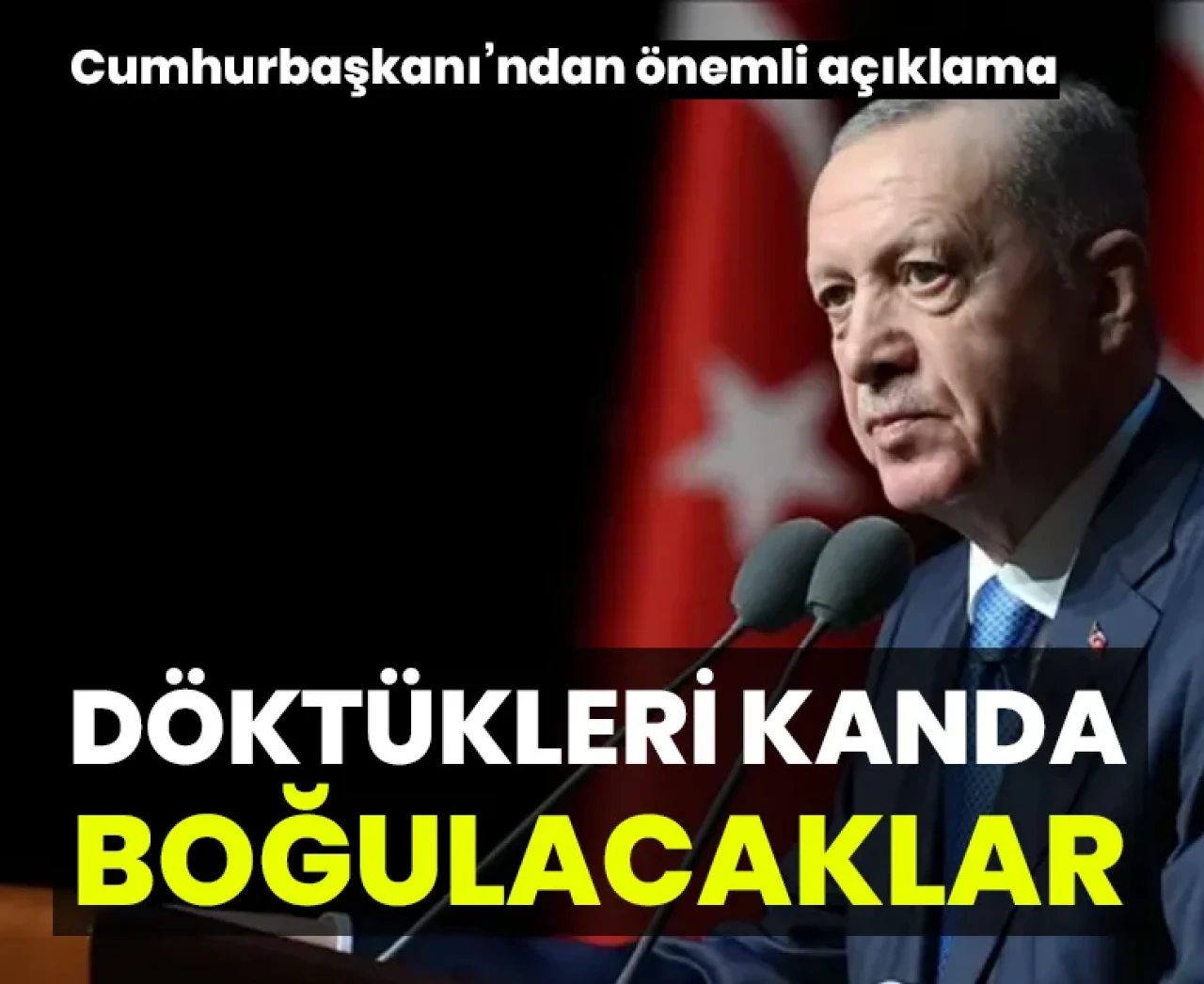 Cumhurbaşkanı Erdoğan'dan önemli açıklamalar: 'Döktükleri kanda boğulacaklar'